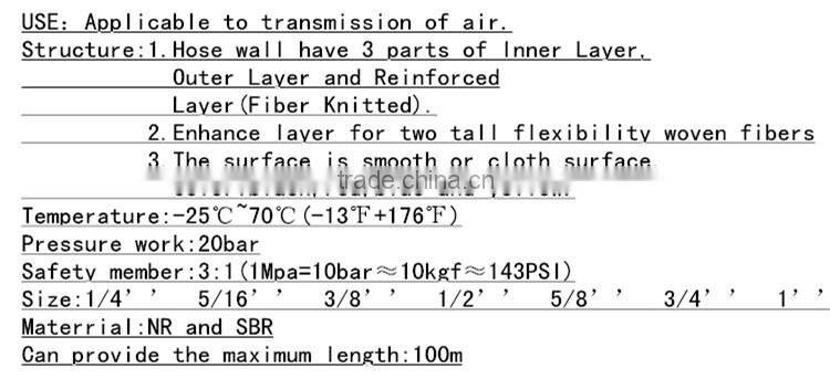 Oil factory direct black cloth retractable rubber tube rubber tube rubber hose low pressure air hose