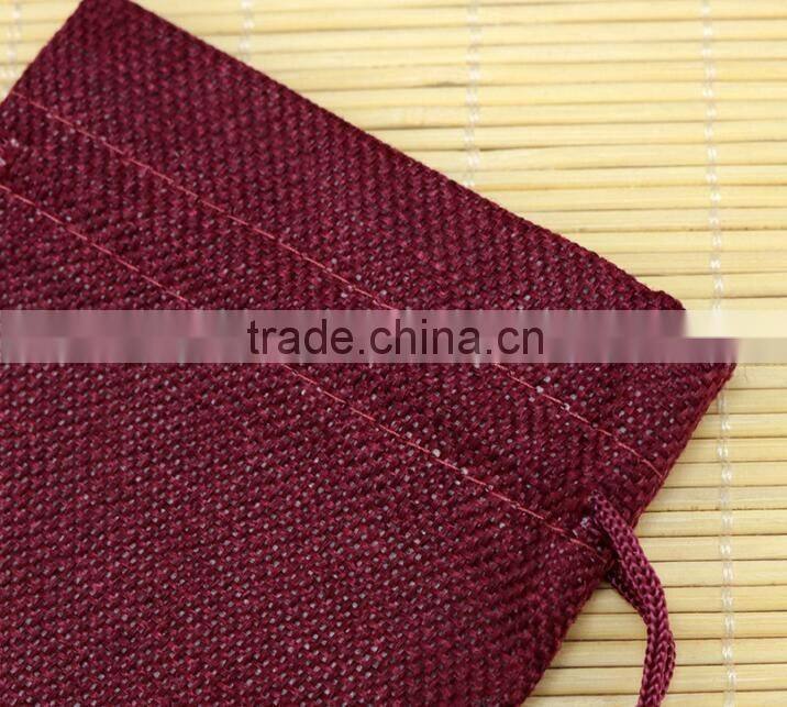 13cm*18cm Hot Pink Color Wholesale Custom Jute Bag Linen Cotton Bag