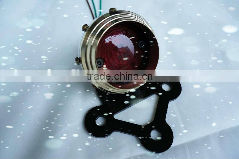 motorcycle Tail light Brass round led taillight wheel model brass tail for harley chopper