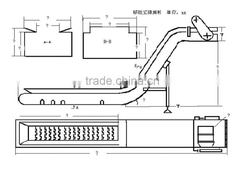 RUIAO CE approved high quality CNC machine belt metal chip conveyor