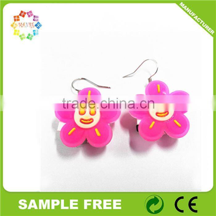 Cartoon Shaped Promotional Soft PVC Flashing Party Decoratiin LED Earring