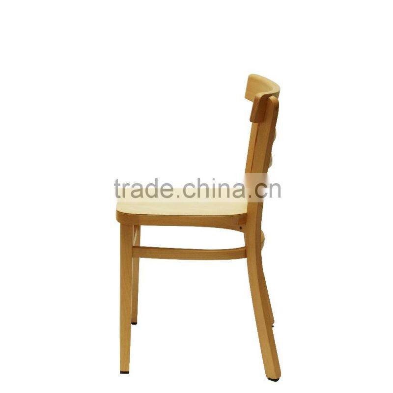 Top quality solid wood fabric handle carving vintage french square back cafe chair