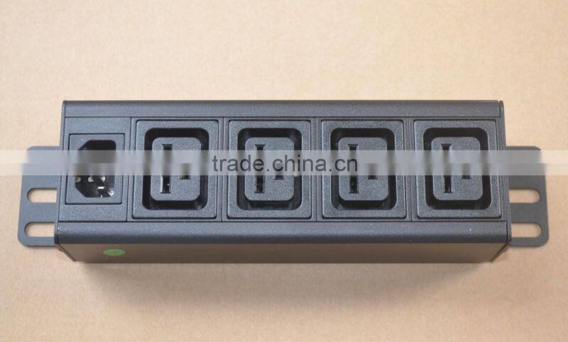 IEC C14 Inlet to IEC C19 socket PDU 4 way Outlet Power Distribution Unit & Power Strip for UPS or cabinet use