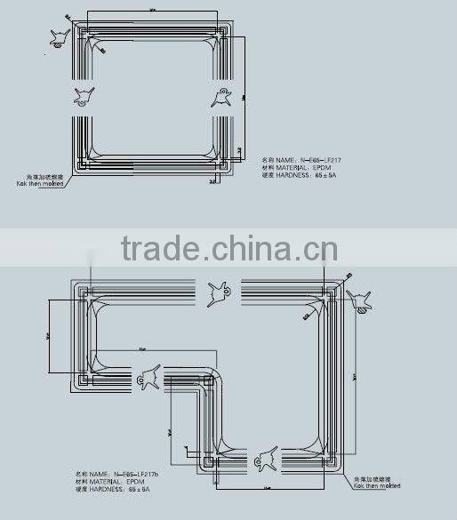 EPDM rubber frame for glass