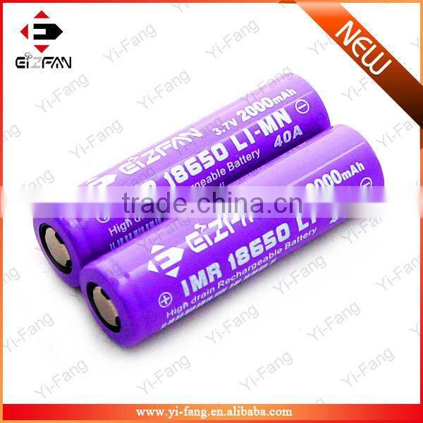 high drain battery EFAN 40AMP 18650 2000mAh 3.7v 3.6 volt battery Most Powerful for e bike battery china