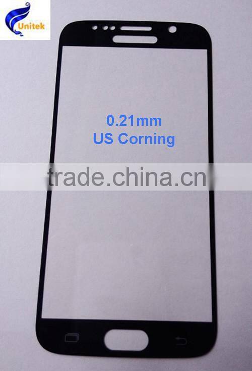 Premium Quality Perfect For samsung s6 2.5D Gorilla silk printing 0.21mm tempered glass film screen