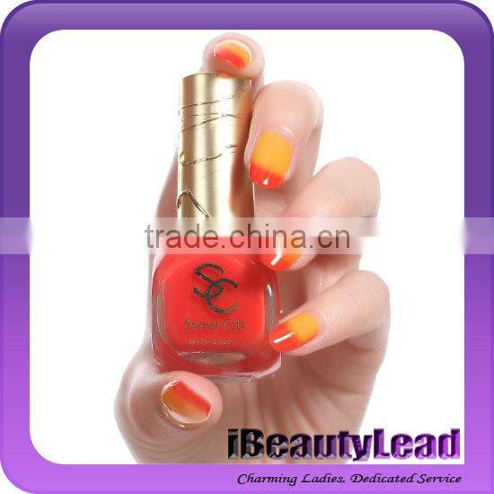 Heat sale color changing nail polish chameleon nail polish with 12 different colors