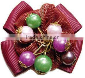 Goody ribbon bow with big beads for shoe accessories