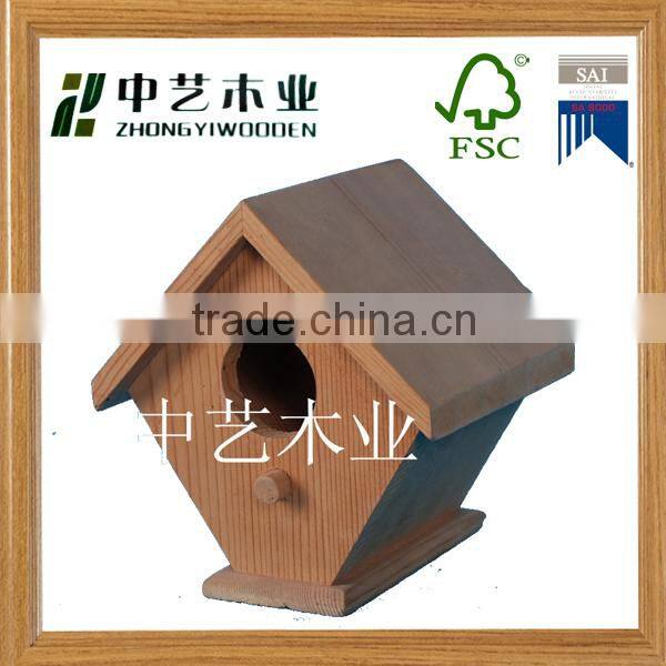 China suppliers FSC&SA8000 OEM garden pine christmas gift wooden animal garden bird house