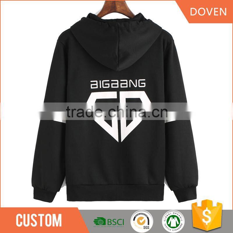 Wholesale printed cotton hoodies with zipper