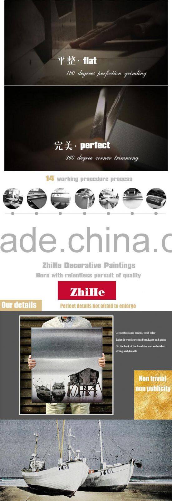 wholesale dropshipping mordern oil painting on canvas boat sailing shadow box frames wholesale in home decor