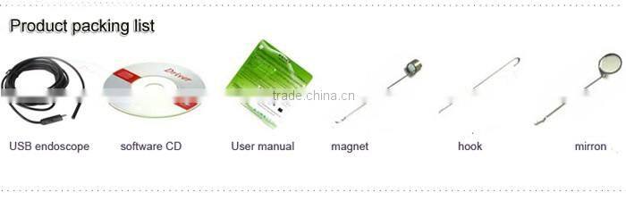 Portable diameter10mm Cable length3m Waterproof snake hard wire driver usb endoscope camera