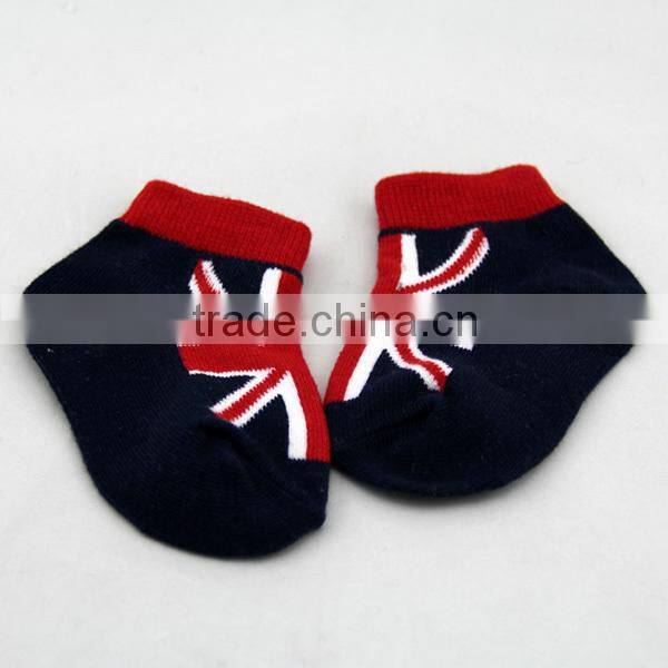 GSB-51 Bulk high quality custom fashion flag design cotton baby boy socks