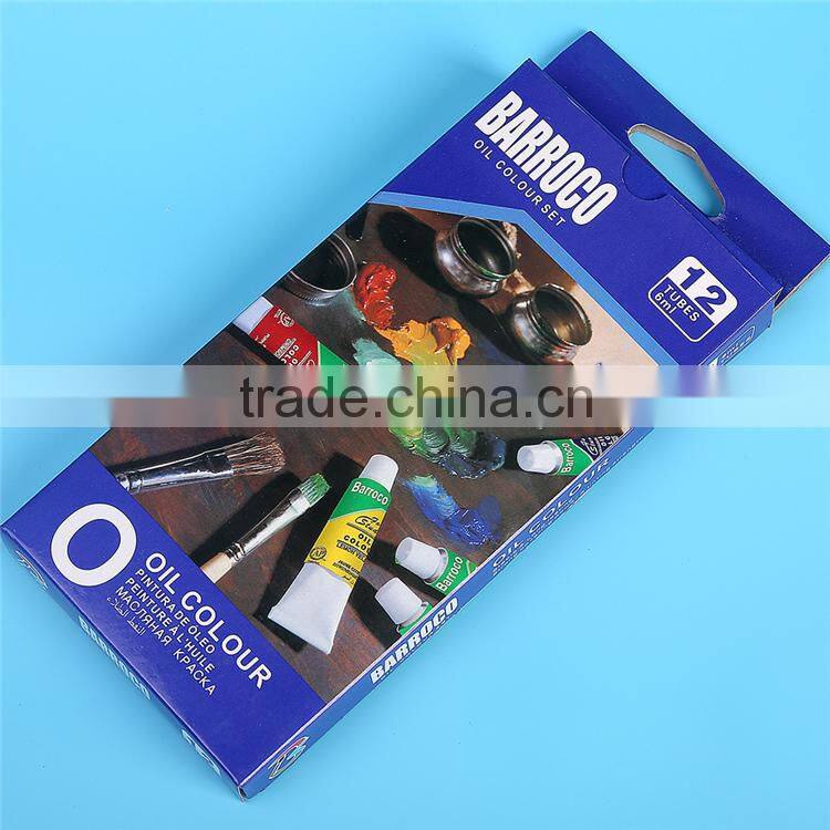 Artist's quality oil colour paints set 12 x 6ml tubes, school oil colour paints sets for students wholesale