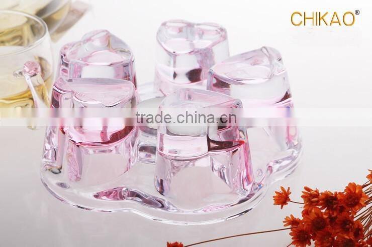 teapot and cups/hand made glass tea set