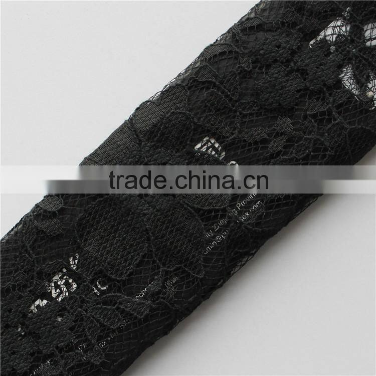 net black nylon cotton mixed fabric floral lace for apparel/girls dress/anarkaw salwar kameez