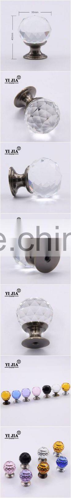 plated brass clear zinc base cabinet hardware glass pulls