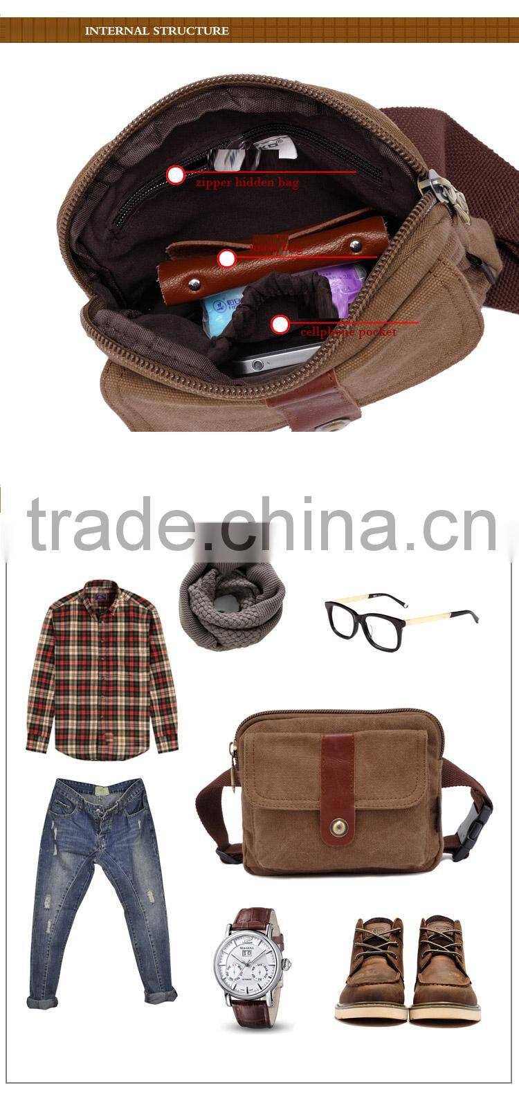 Favourite Waist Belt Pocket Bag Mens Small Canvas Fanny Pack Bag