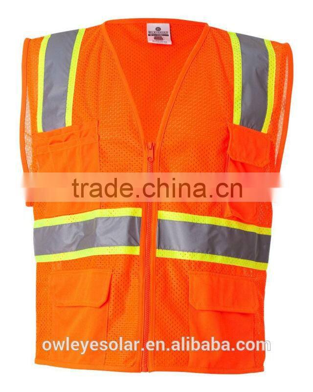 customized reflective safety mesh vests with multi pockets