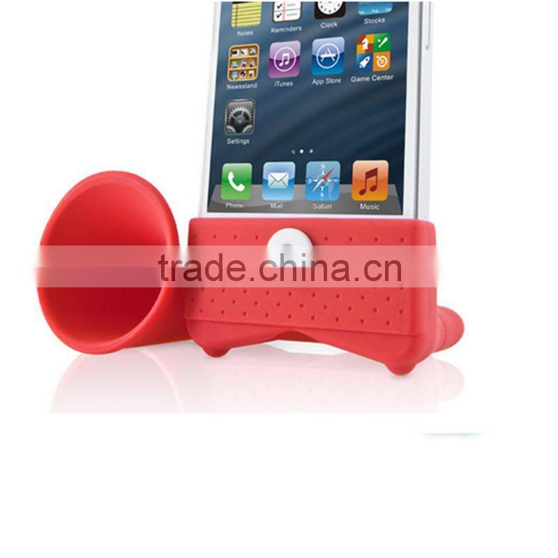 Portable wireless Silicone phone Horn Stand Speaker Amplifier Universal Fit for Iphone