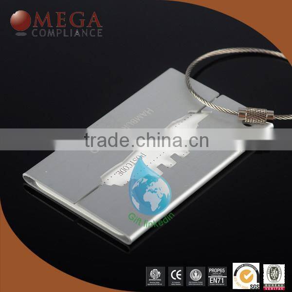 promotional customized luggage tags/ unique aluminum luggage tags