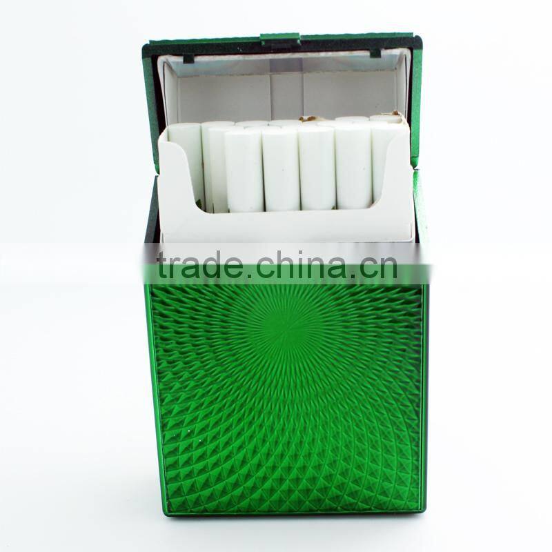 green embossed wave shape plastic cigarette case for 20s kind size 85mm cigarette pack holder