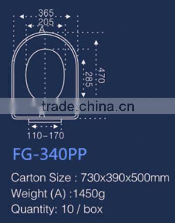 New design toilet seat d shape / u shape toilet seat with soft closing hinge