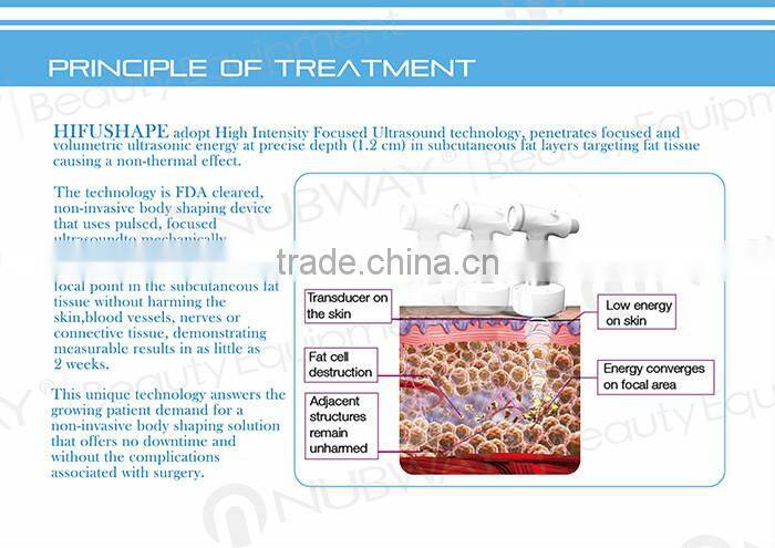 China new designed body shape slimming system hifu transducer