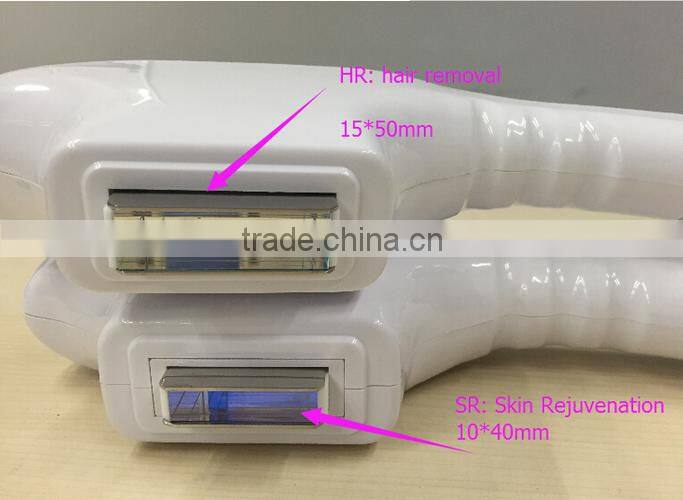 2016 professional portable SHR for hair removal and skin rejuvenation/ hair removal electrolysis machine/ hair remover with puls