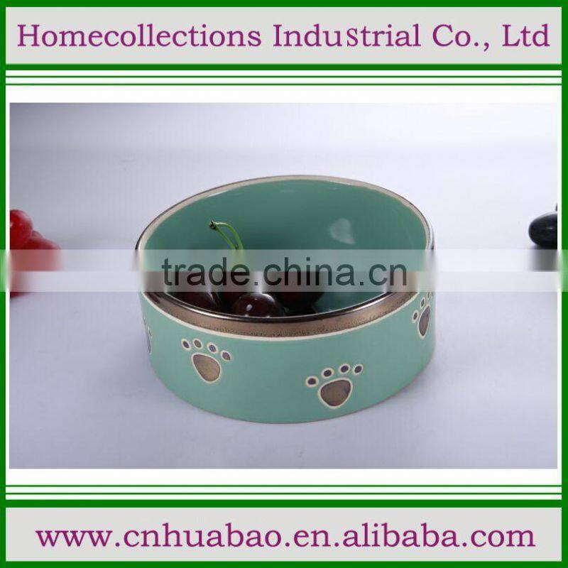 Factory wholesale custom ceramic dog bowl ,flower shape feeding ceramic pet bowl , ceramic cat bowl water alkaline