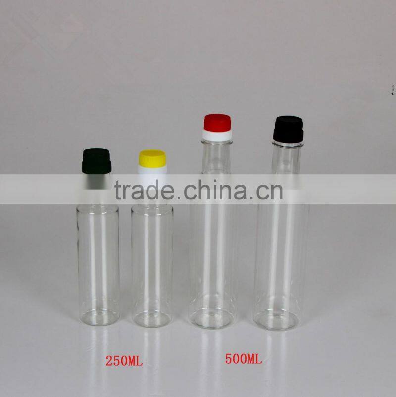 round cooking oil PET packing bottle for 250ml 500ml