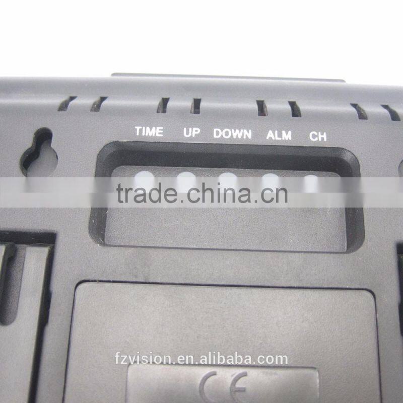 Wireless Weather Station White Alarm Clock with Backlight Indoor Outdoor Temperature Humidity two tramsmitters