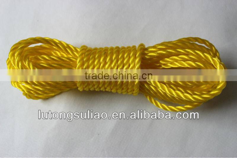factory wholesale 8mm blue color 3strand polypropylene rope