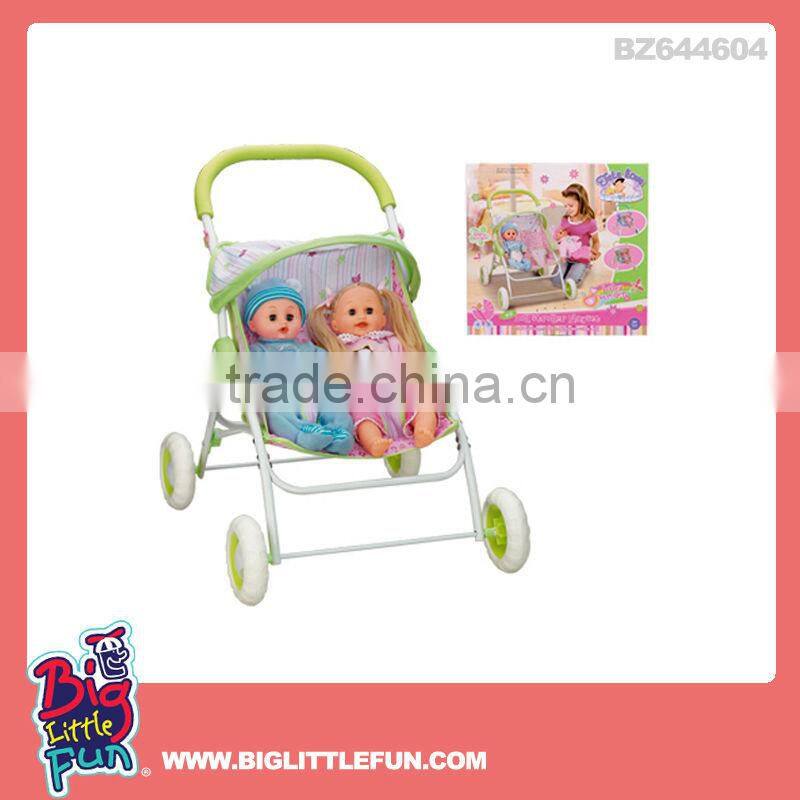 Lovely baby doll stroller toy with baby doll