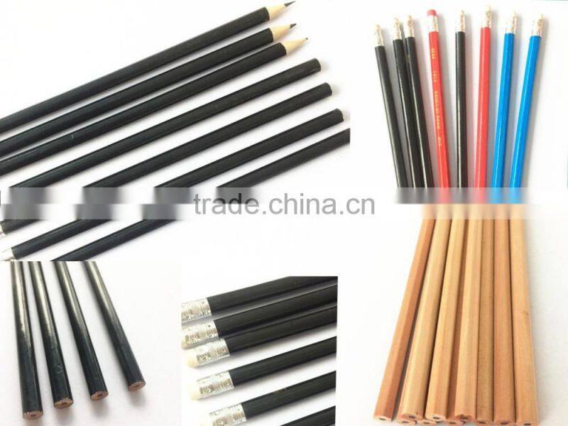 HB wooden pencils, 7 inch black lead pencil with eraser