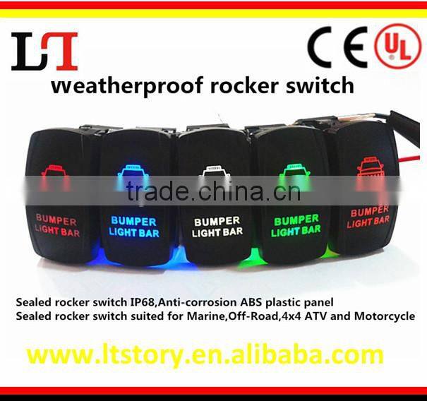 waterproof rocker switch with neon light for car/motorcycle