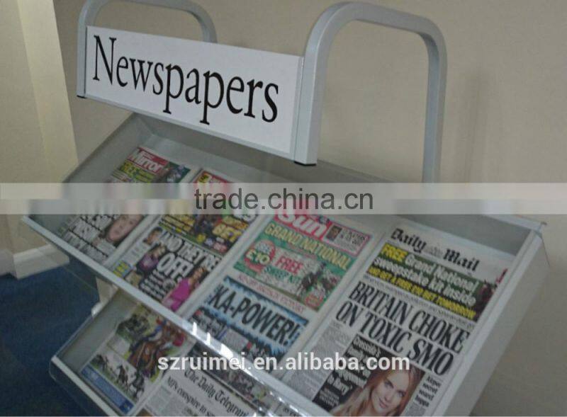 Practical customized multi-tier library magazine/newspaper display