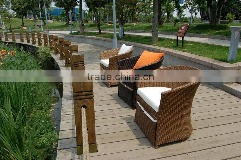 Wicker patio furniture garden rattan chair with ottoman (9082)
