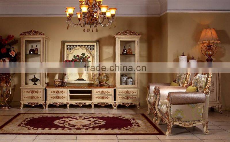 Luxury French Rococo Hand Carving Wooden Bedroom Set/Royal Palace King Size Bed(MOQ=1 SET)