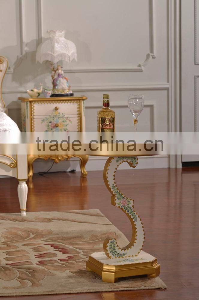 Ancient Style S Shape Wine Table, Bedroom Concise Design Small Table, Flower Painting Tea Table