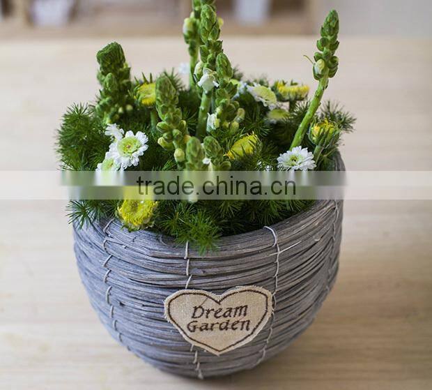 Natural handmade gardening pots container small wicker baskets