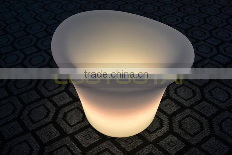 Cheap waterproof plastic large RGB LED glowing illuminated wine bucket/ice bucket/wine coolers