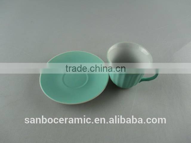 Matte Colorful ceramic coffee cup set, Mini Ceramic Cup and Saucer Box