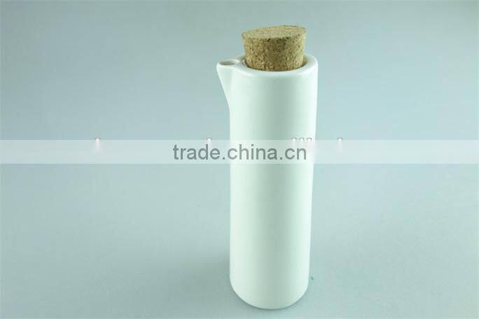 White ceramic pot for wine use with wooden cover in stocklot