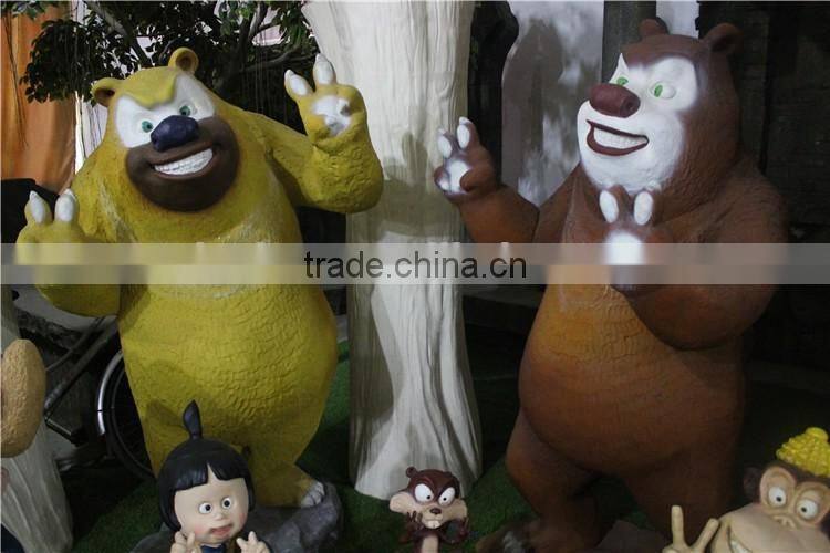fiberglass polyresin Bald Head Bear statue combination cartoon character figurine