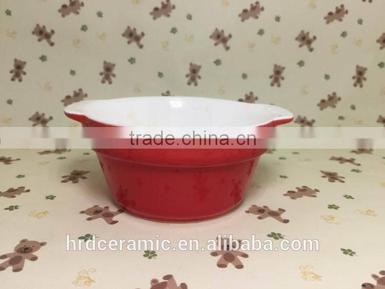 Red stock porcelain ceramic plates dishes for promotion