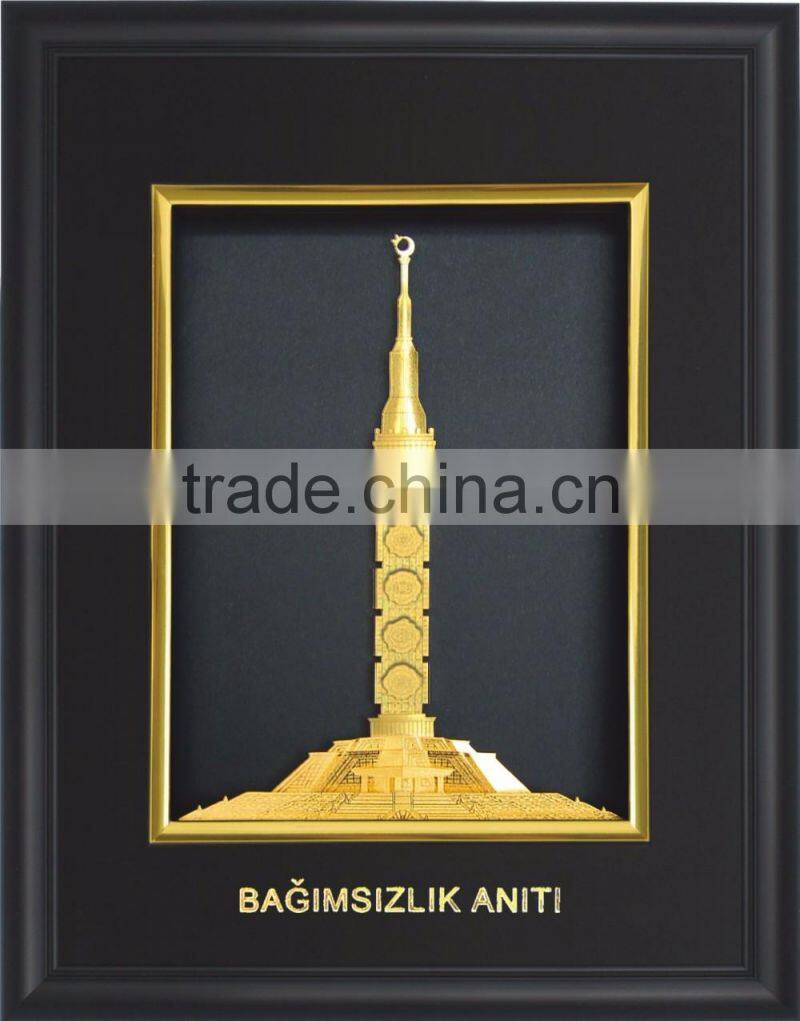 Gold foil Burj Khalifa buildings photos frame for promotion gift