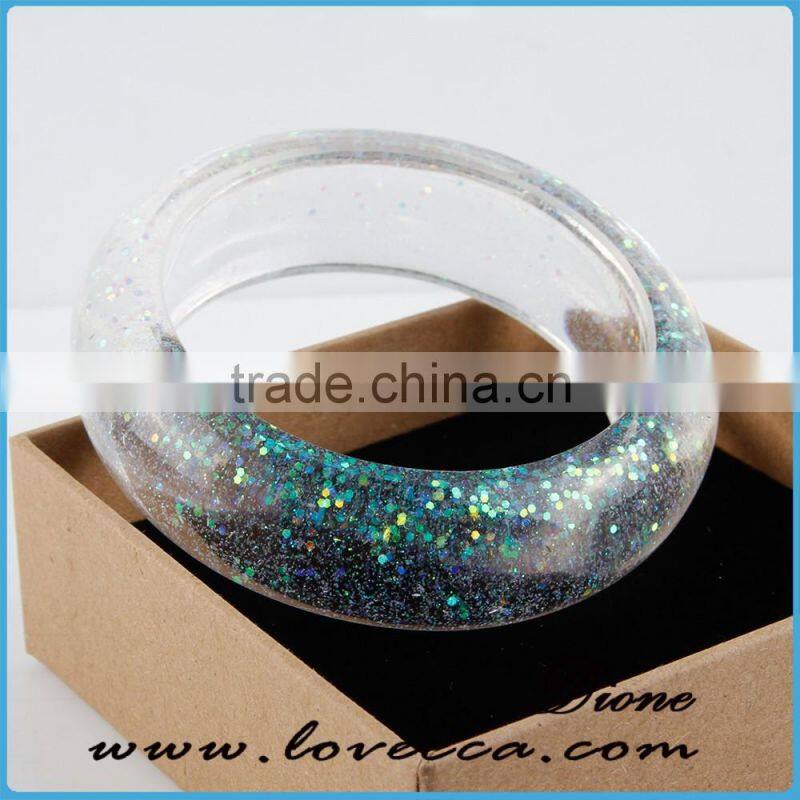 Wholesale High Quality Bangle Eco Friendly Real Dried Pressed Flower Resin Bracelet for Women