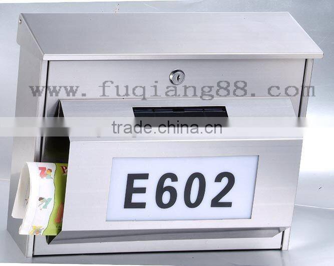 solar stainless steel household mailbox with led light