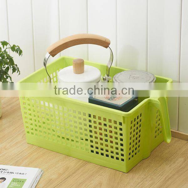 Bathroom With Handle Plastic Storage Basket